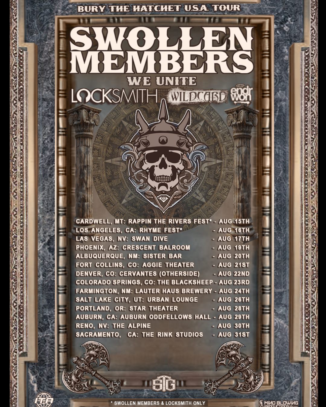 Swollen Members Bury The Hatchet USA Reunion Tour Poster 2025